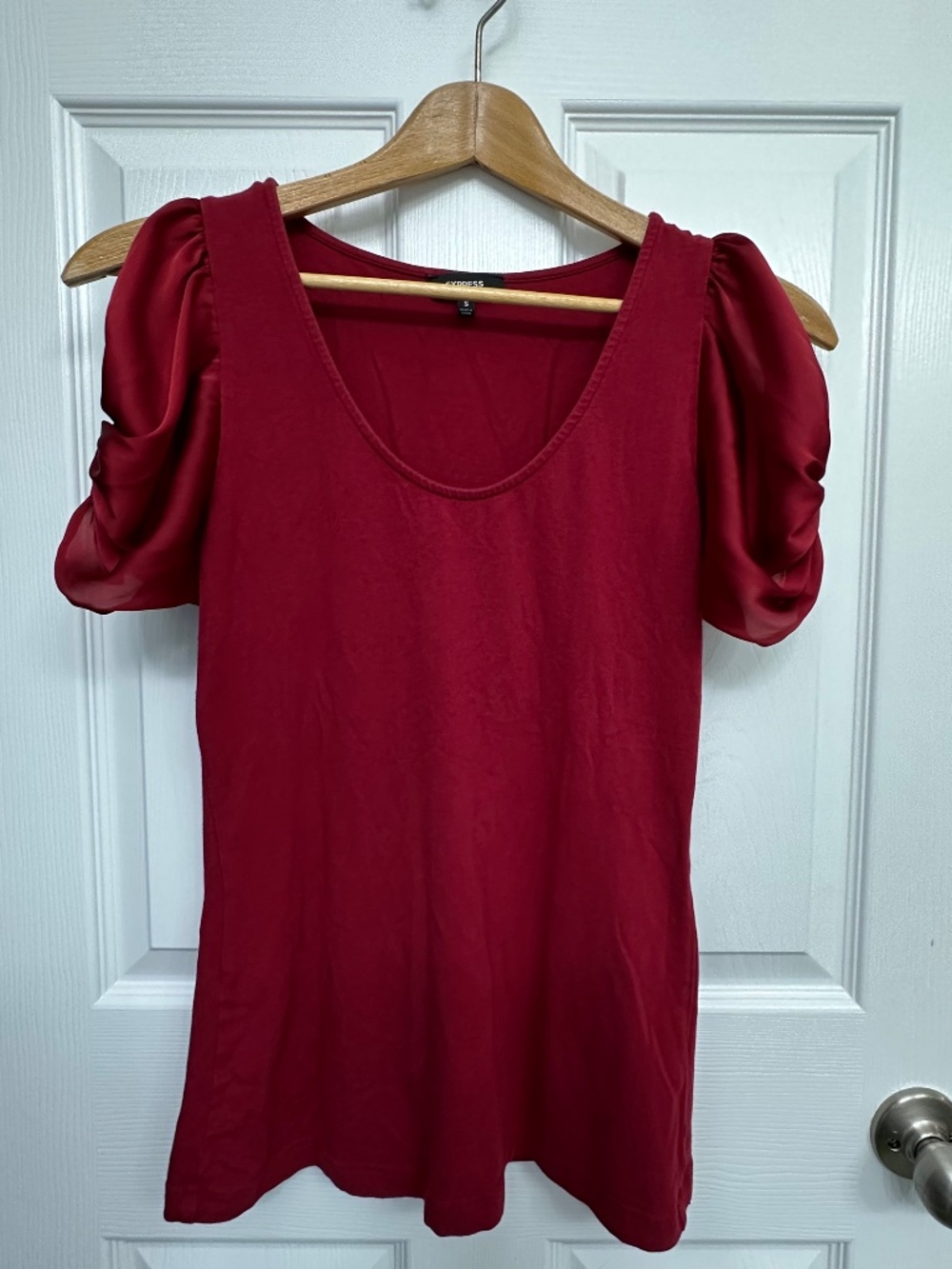 Express Red Cold Shoulder Top Size Small